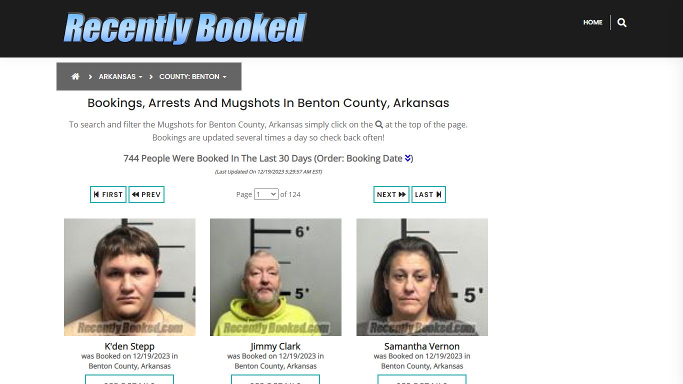 Bookings, Arrests and Mugshots in Benton County, Arkansas - Recently Booked